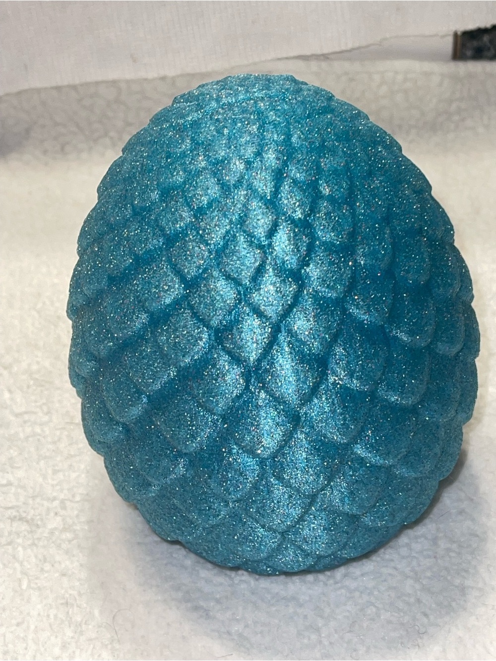 Sparkling Teal Dragon Egg Decor Bank